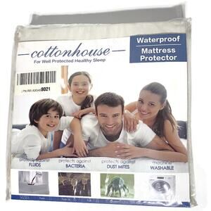 Cotton House Waterproof Mattress Protector Full Size White NEW